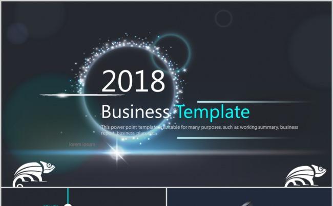 2018炫酷蓝色商务通用PPT模板缩略图
