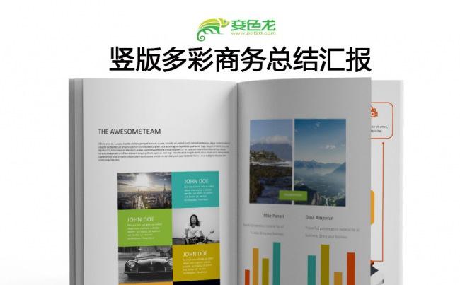 多彩商务个性总结汇报竖版PPT缩略图