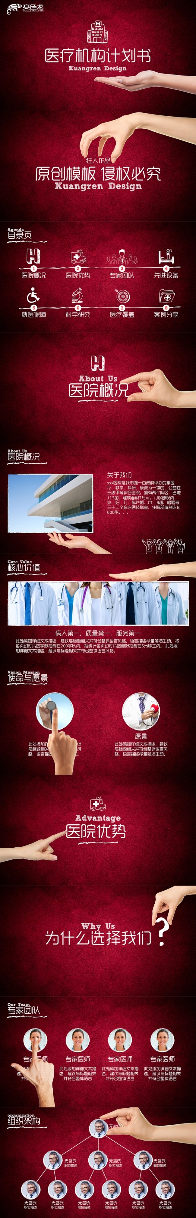 【狂人作品】医疗创意手绘ppt模板