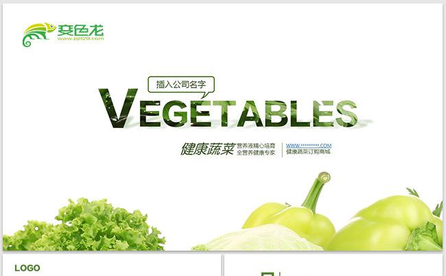 绿色有机天然农业蔬菜水果健康养生ppt模板缩略图