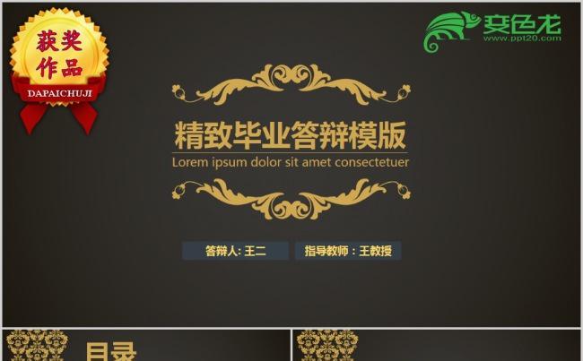 精致奢华毕业论文答辩模板缩略图