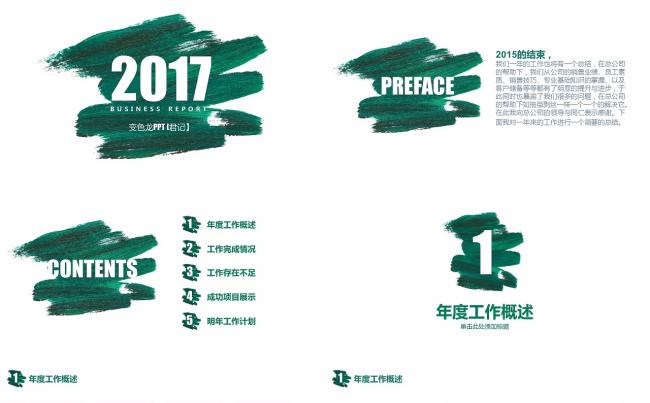 优质模板推荐丨清新绿色商务年终总结工作汇报ppt缩略图