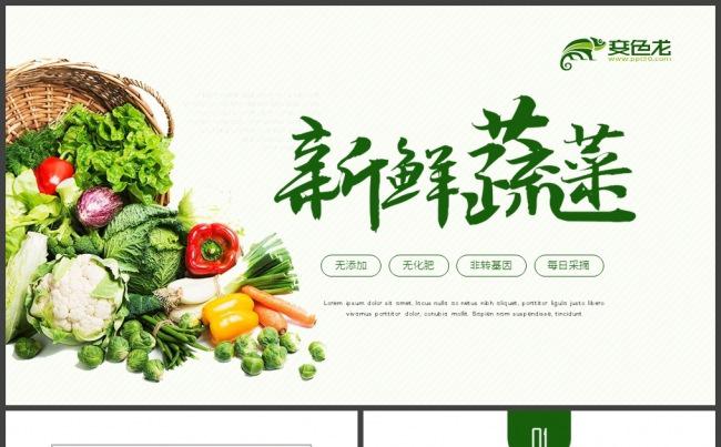 绿色农业蔬菜水果有机天然健康养生ppt模板缩略图