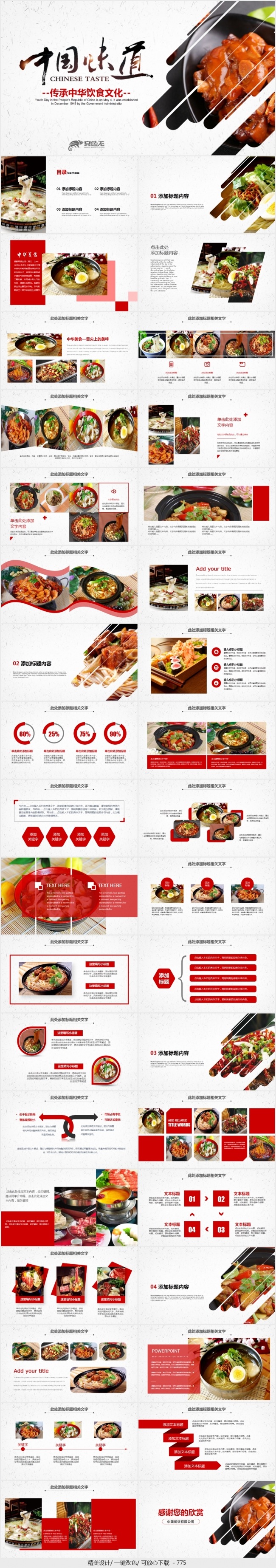 舌尖上的美食中华美食文化ppt模板