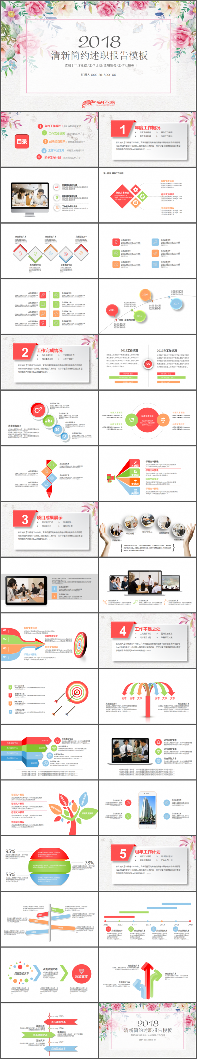 商务年度工作总结汇报2017工作计划个人总结述职ppt模板
