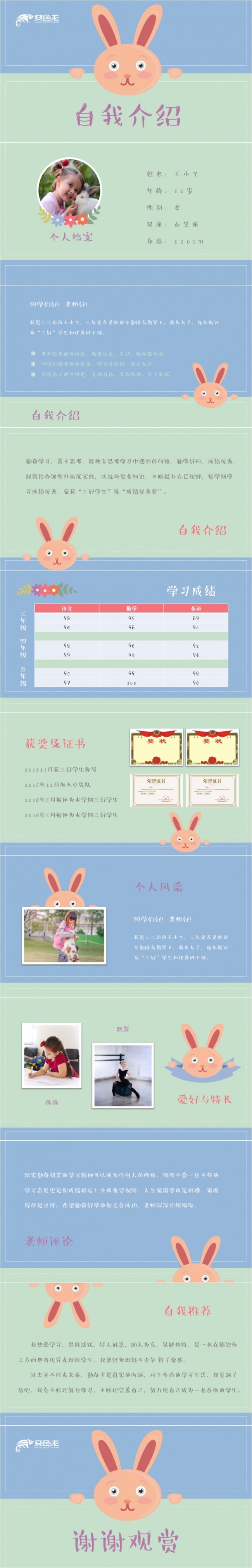 儿童自我介绍 儿童简历 竞选班干部 小学生 竞选