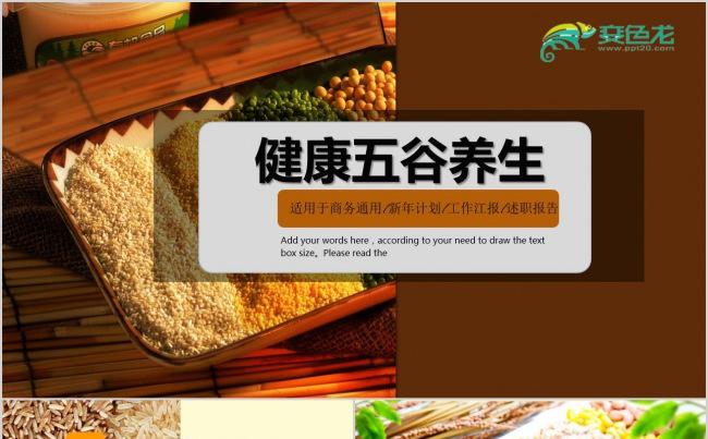 农产品有机食品农业丰收五谷杂粮PPT模板缩略图