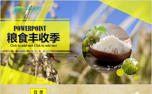 金秋稻谷粮食农民农业丰收动态ppt缩略图