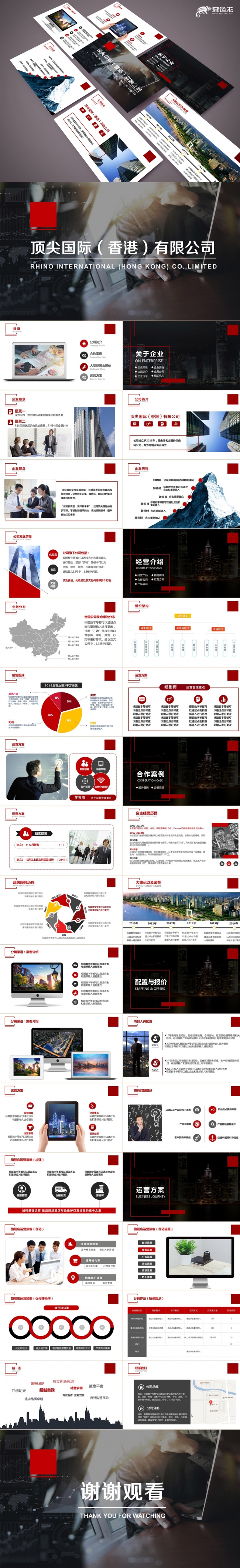 大气黑红企业商务企业介绍工作总结工作汇报实用动态PPT模板