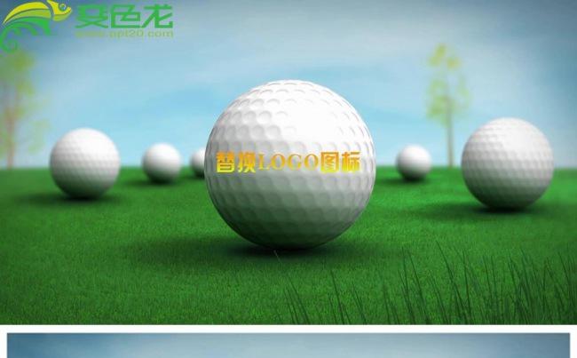 高尔夫球弹跳动画LOGO片头动态PPT模板缩略图