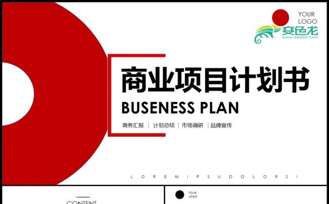 稳重内容详细商业计划书ppt模板素材下载缩略图