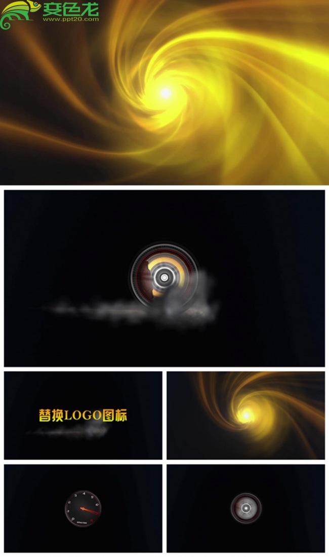 速度仪汽车轮胎转动logo演绎片头模板