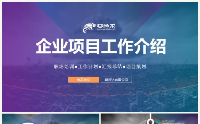 欧美风企业项目介绍工作汇报公司介绍项目策划PPT模版缩略图