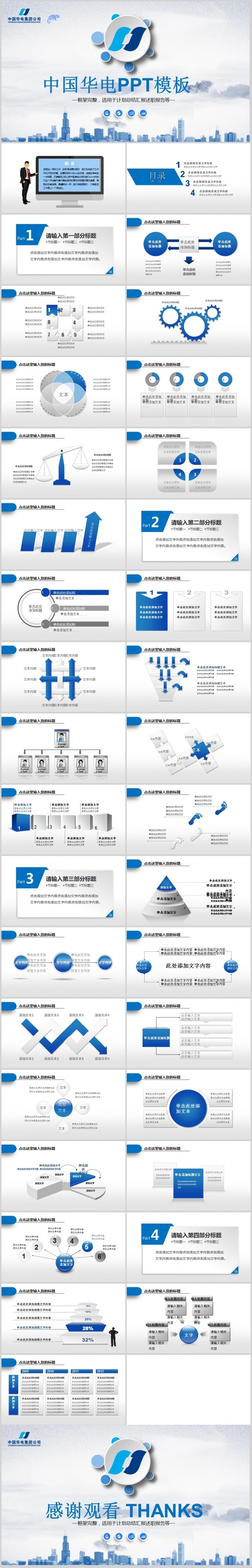 大气精美中国华电集团公司工作专用PPT
