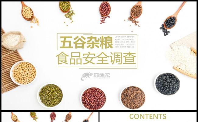 绿色农业产品粮食庄稼水稻大米PPT模板缩略图