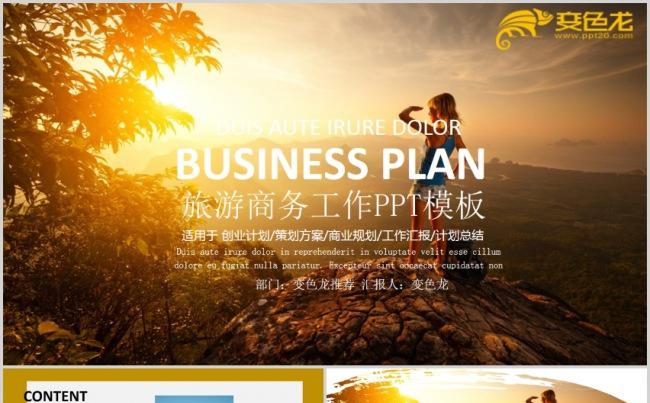唯美金色商务旅游创业计划策划方案商业规划工作汇报ppt模版缩略图