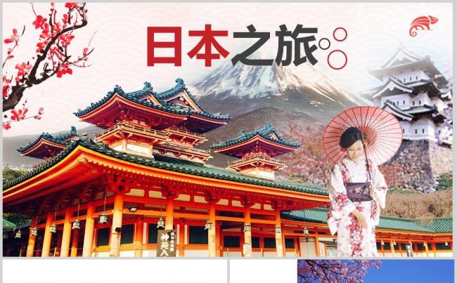 日本文化日本旅游风光风景印象动态PPT模板缩略图