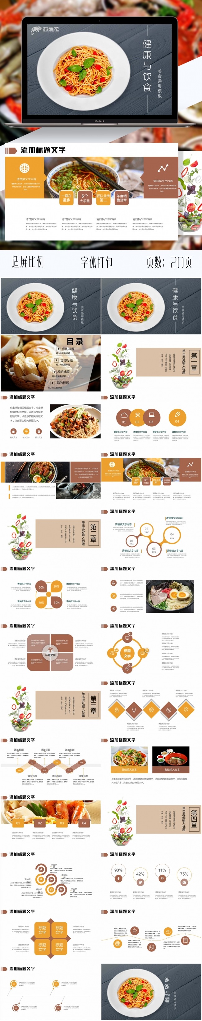酒店餐饮业美食商业计划书PPT模板