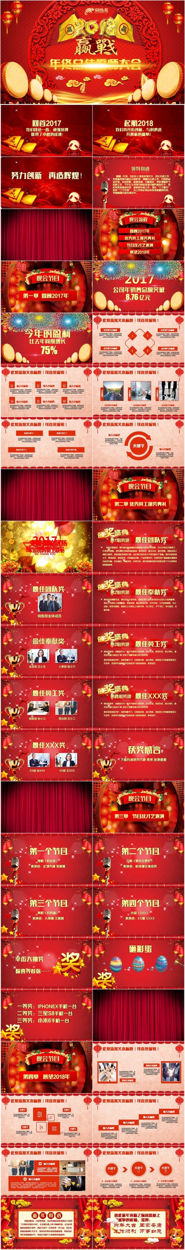 高端大气2018誓师动员大会年会颁奖典礼答谢会PPT