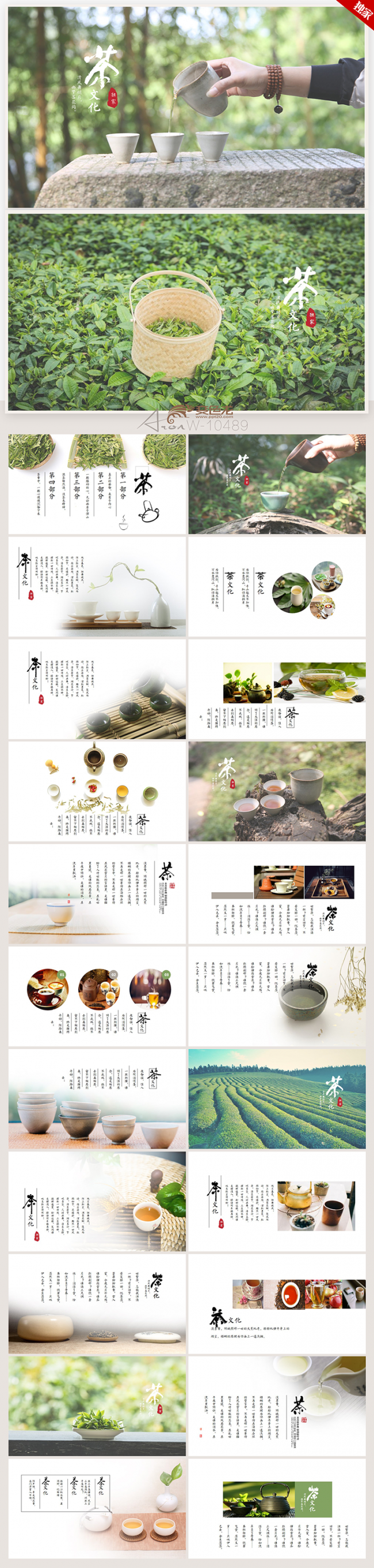 健康养生中国中国茶文化ppt模板 茶道 介绍 养生馆 茶艺