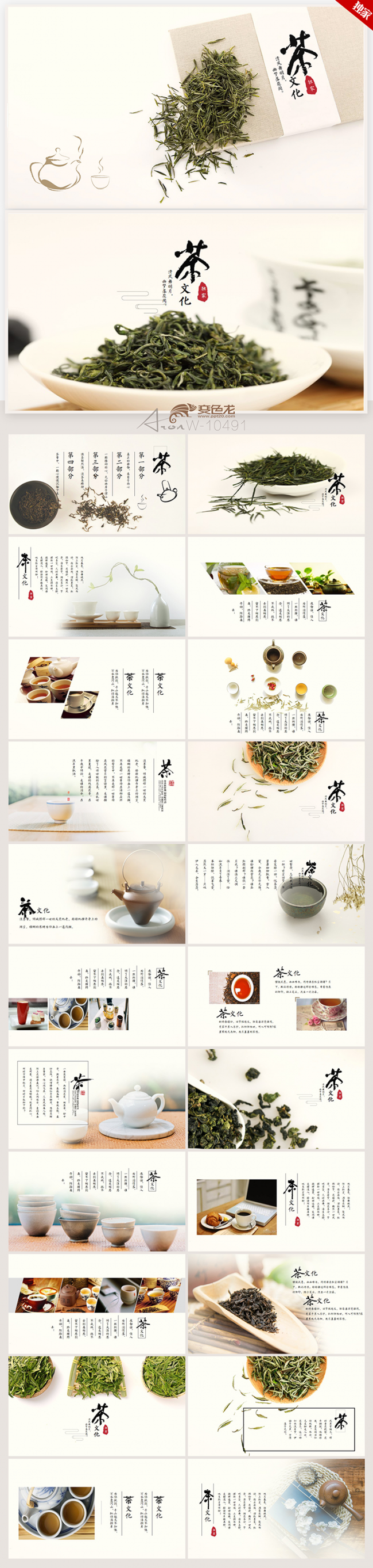 健康养生中国中国茶文化ppt模板 茶道 介绍 养生馆 茶艺