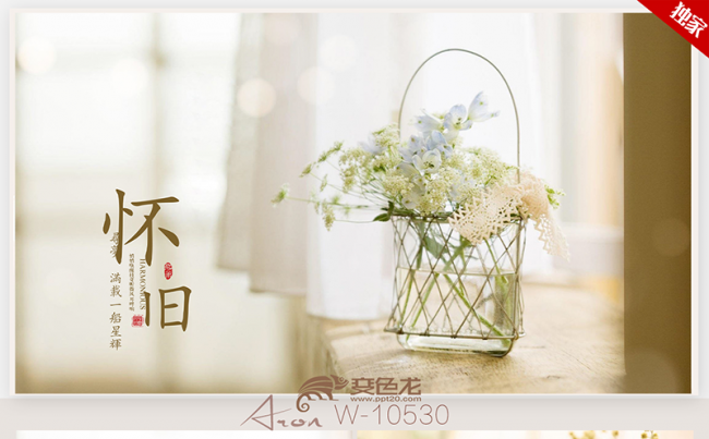 唯美怀旧风格电子相册ppt模板 怀旧纪念相册 纪念册缩略图