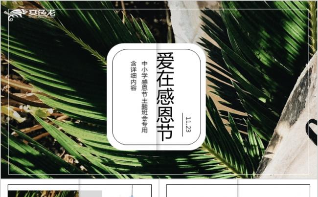 小清新感恩节活动主题班会PPT模板.pptx缩略图