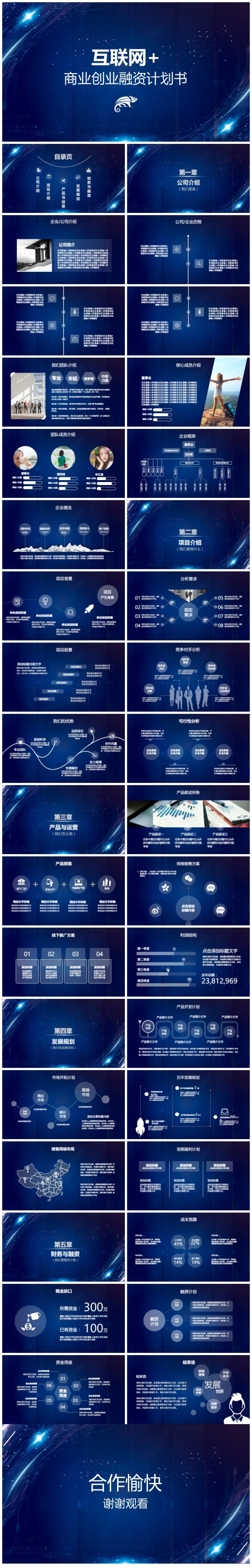 大数据互联网络云计算商业计划融资合作创业计划PPT