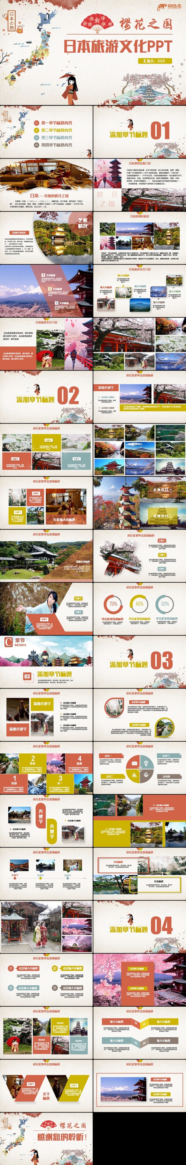复古创意日本文化风景介绍日本旅游日本之行东京旅游PPT