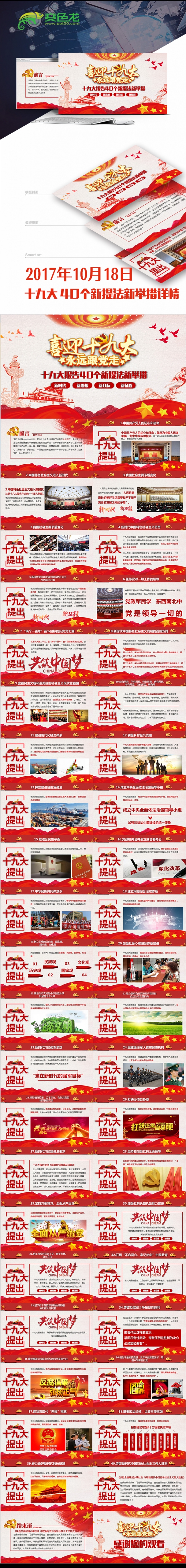 全方位解读十九大报告新提法新举措PPT模板