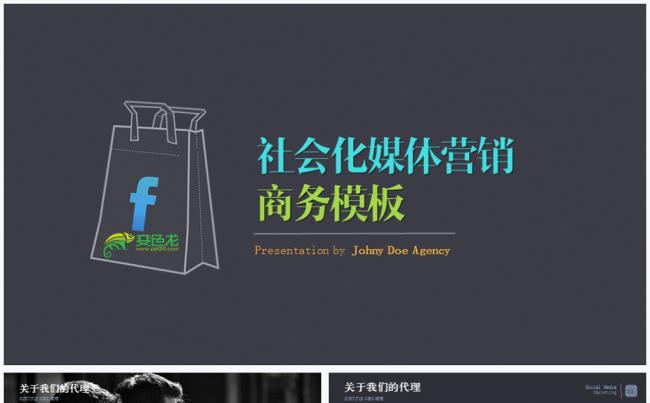 社会化网络新媒体营销策划宣传动态ppt模板缩略图