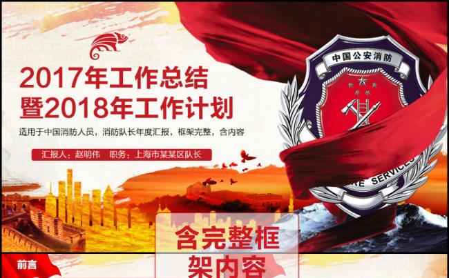 消防队长2017工作总结及2018年计划工作汇报PPT模板缩略图