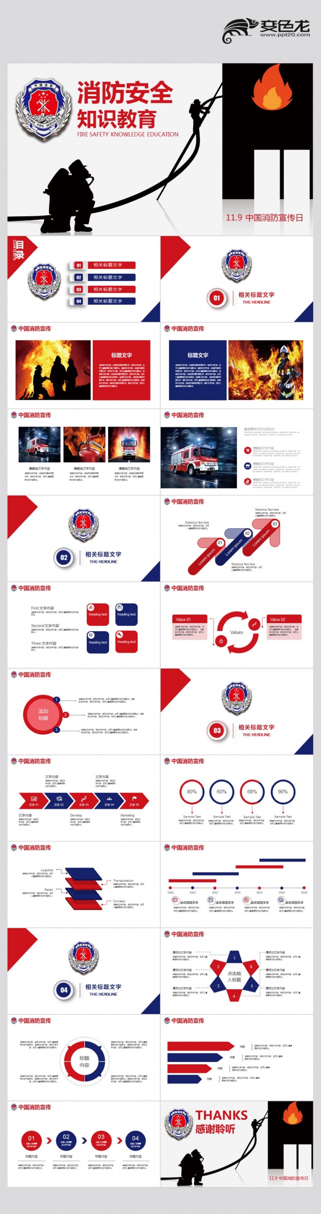 【壹德】消防部队公安消防武警消防安全知识消防宣传日PPT