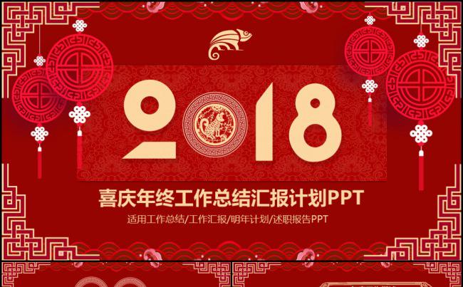 2018狗年红色喜庆年终工作总结汇报计划述职报告PPT模板缩略图