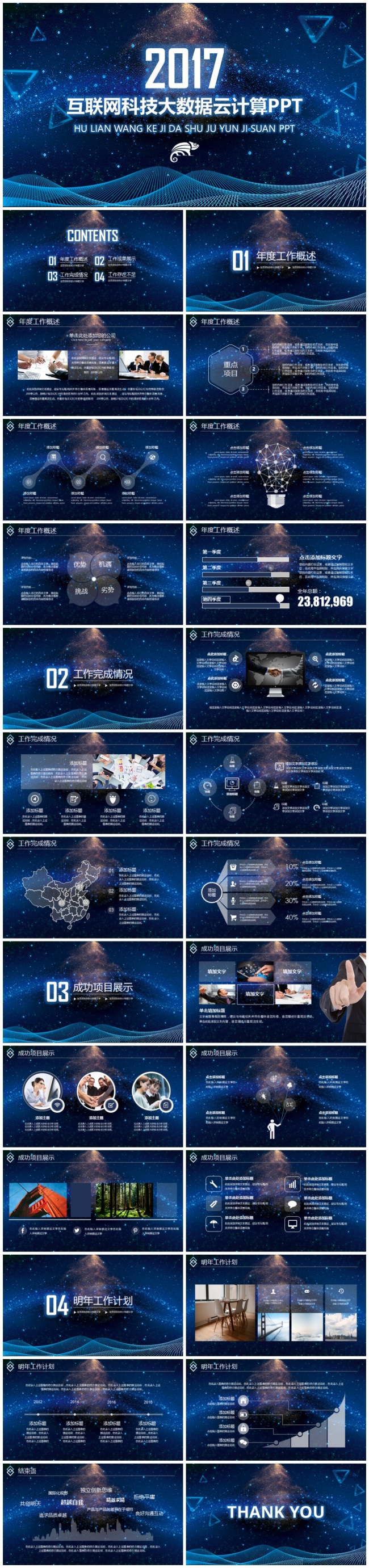 科技互联网云计算大数据信息安全网络安全信息行业计划总结PPT