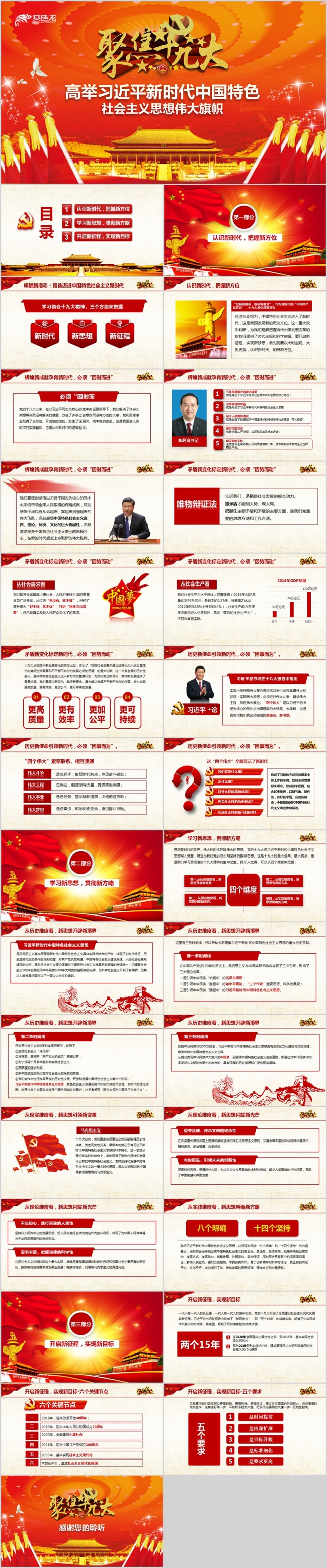 【语图演示】聚焦十九大报告模板