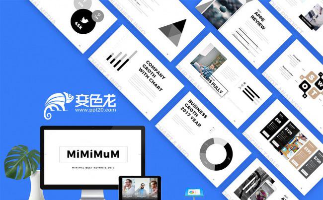 创意欧美极简风格商务汇报通用动态ppt模板缩略图