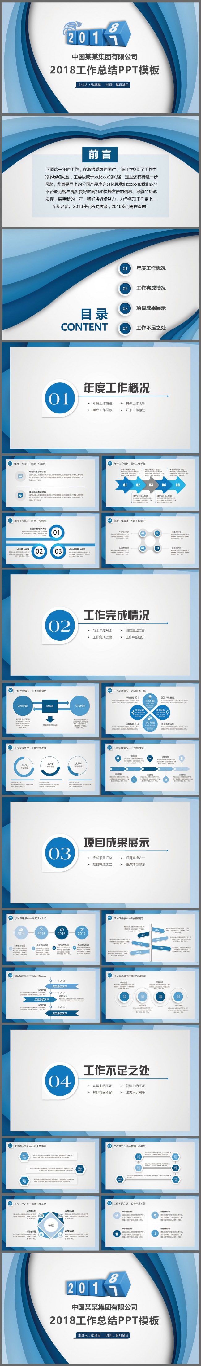 2018全新年终总结框架完整实用