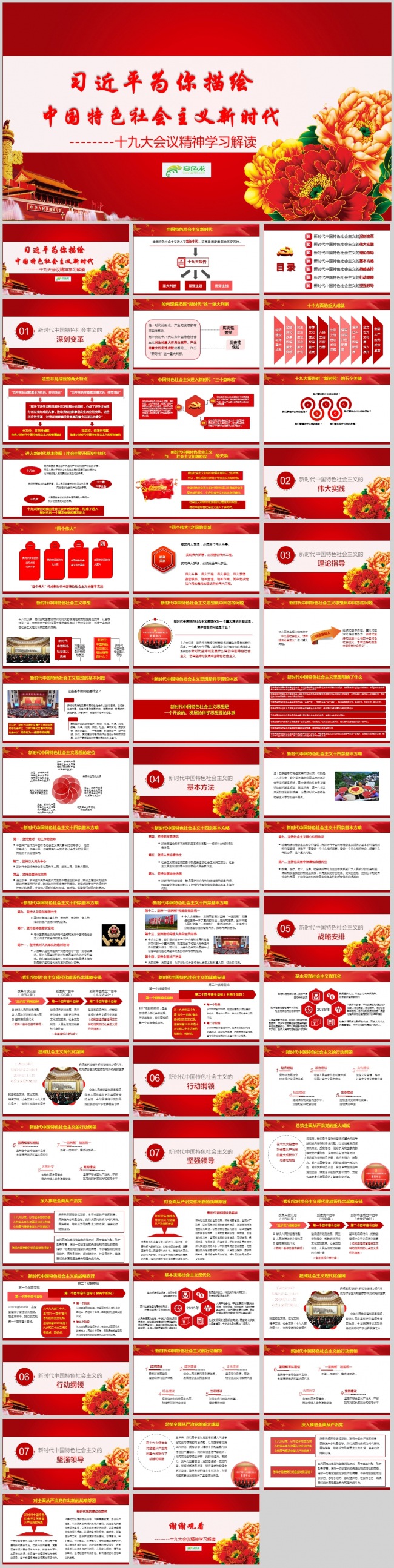 十九大会议精神学习解读中国特色社会主义新时代PPT模板