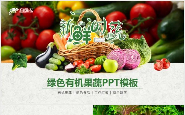 绿色农业蔬菜水果有机天然健康养生ppt模板缩略图