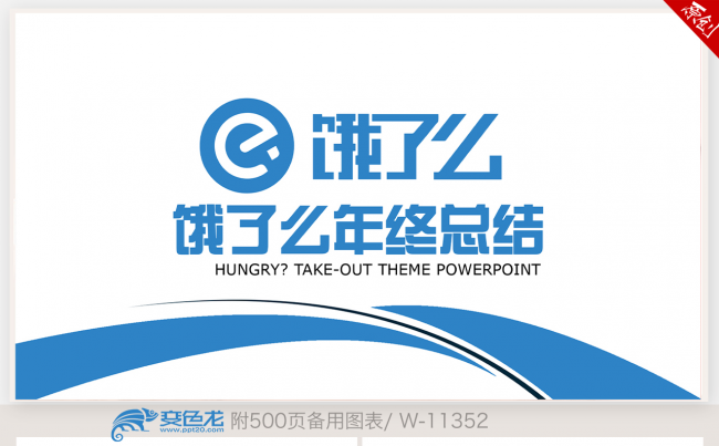 饿了么年终工作总结动态ppt模板缩略图