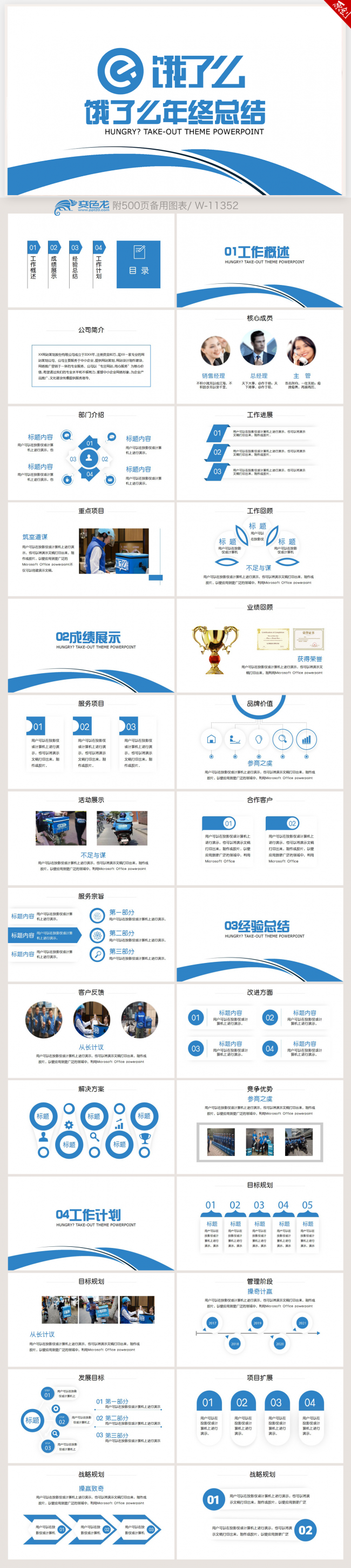 饿了么年终工作总结动态ppt模板