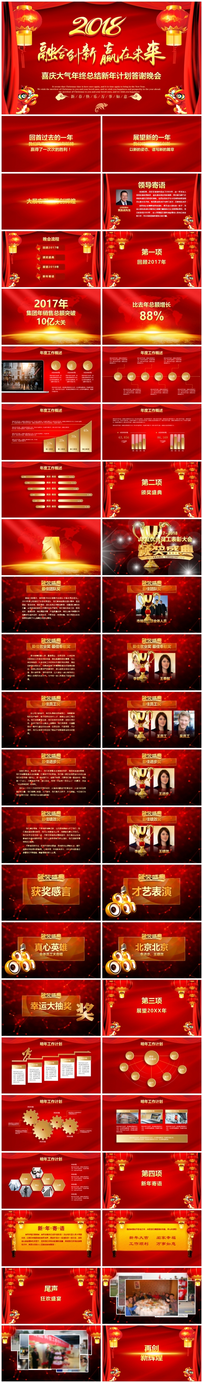 【赢在未来】精美2018年会颁奖典礼年终总结新年计划PPT