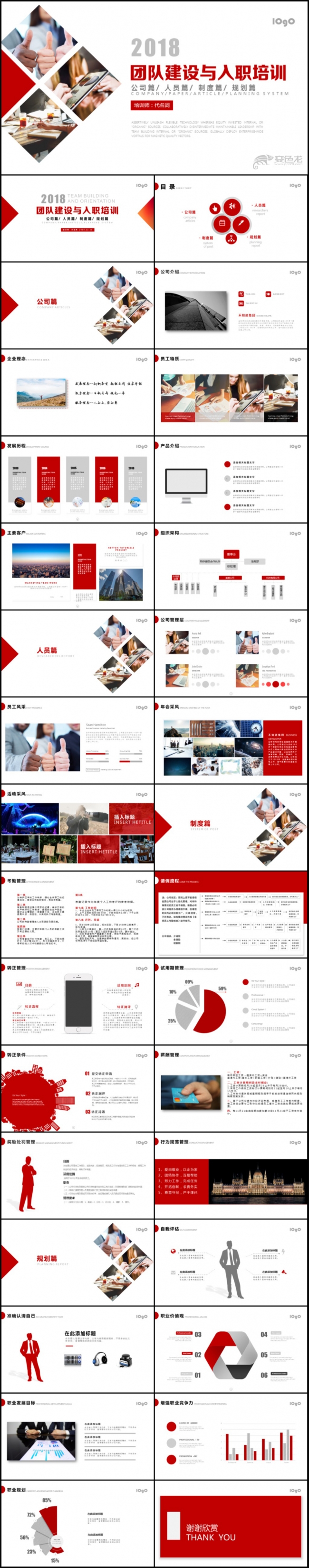 2018年团队建设与管理培训新员工入职培训PPT模板