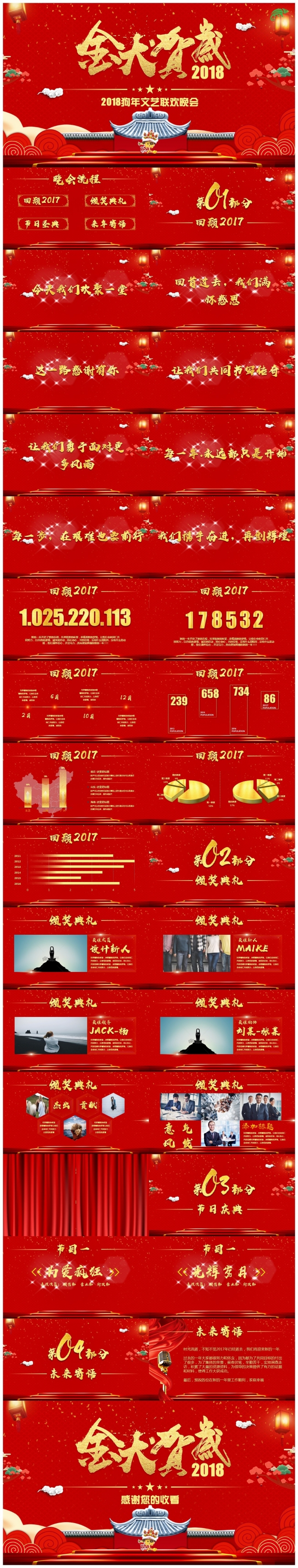2018狗年春节企业公司联欢晚会年会优秀员工颁奖典礼