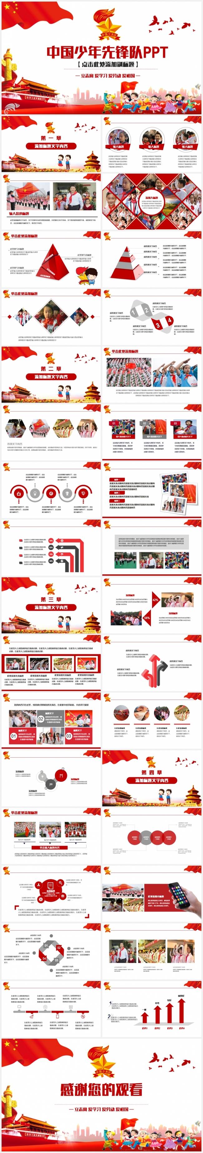 中国少年先锋队少先队员工作汇报PPT