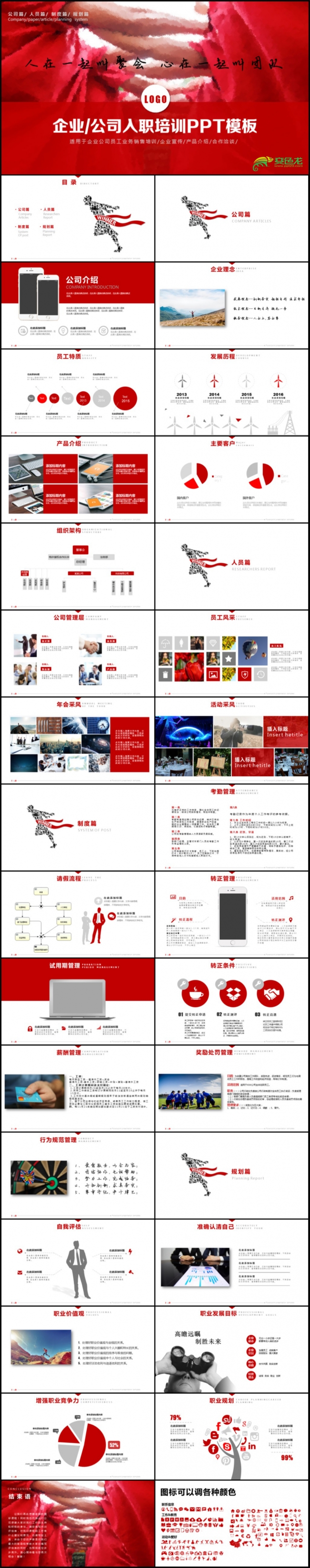 商务风格企业员工入职培训PPT模板