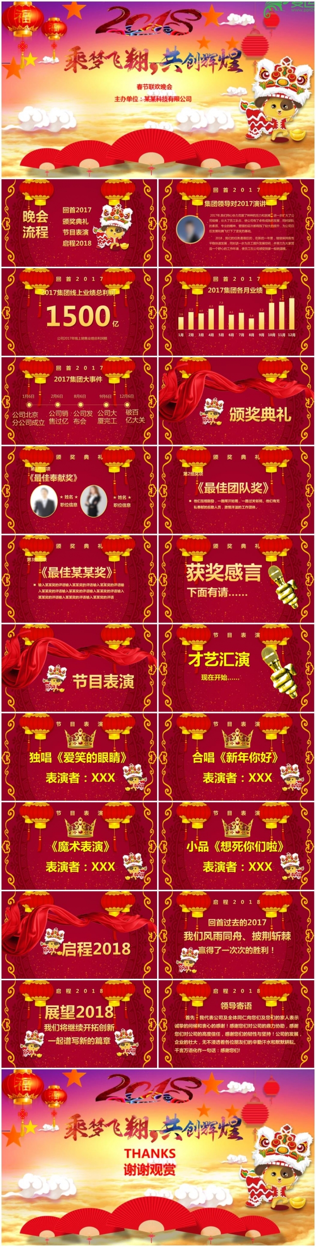 2018年会总结计划PPT