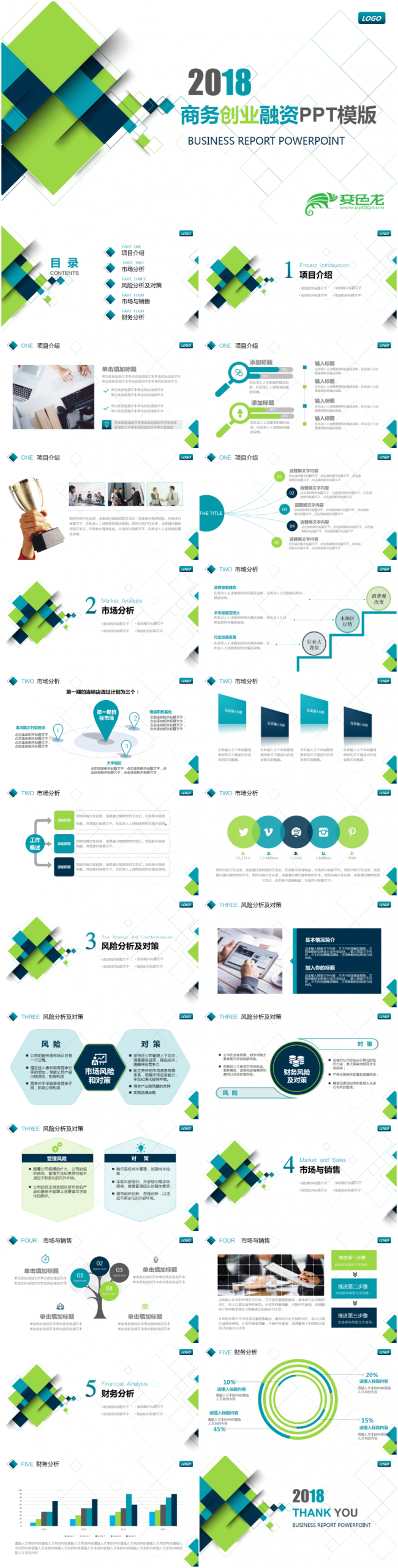 2018项目计划创业融资商业策划书PPT模板