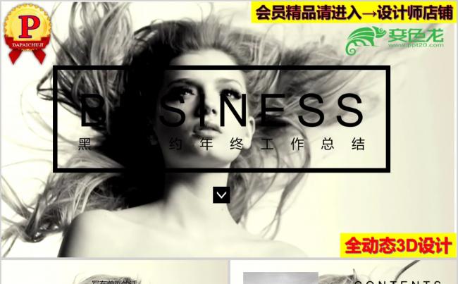 《秀美佳人》欧美风简约商务动态PPT模板缩略图